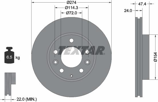 Textar 92110400 - Disc frana aaoparts.ro