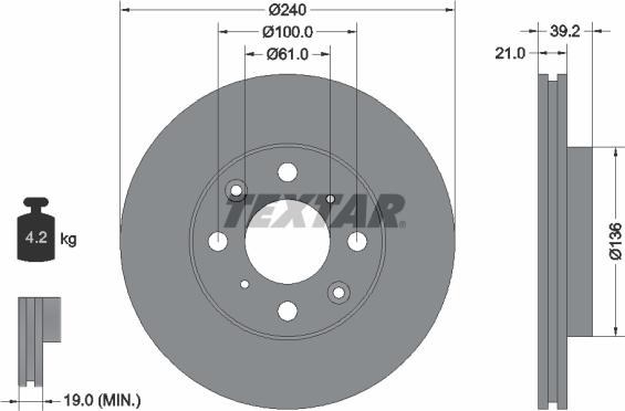 Textar 92110300 - Disc frana aaoparts.ro