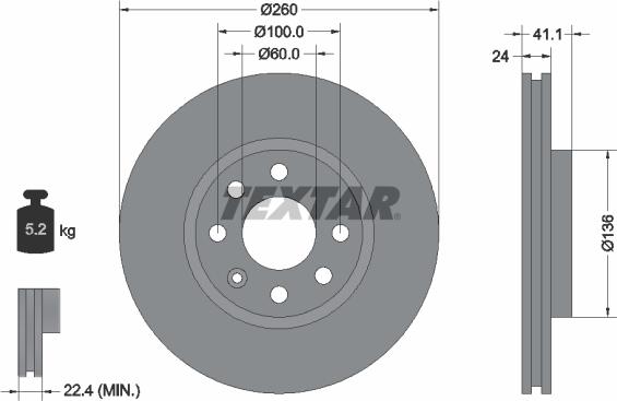 Textar 92111103 - Disc frana aaoparts.ro