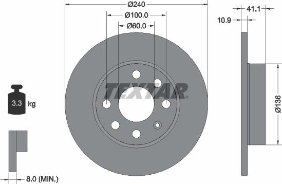 Textar 92111300 - Disc frana aaoparts.ro