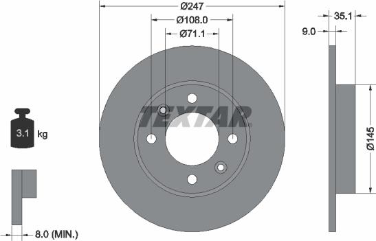 Textar 92111700 - Disc frana aaoparts.ro