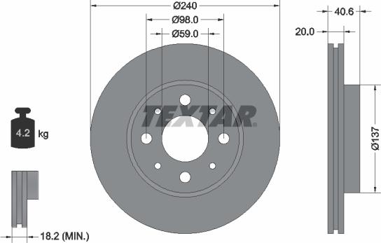 Textar 92118003 - Disc frana aaoparts.ro