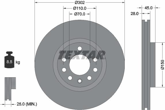 Textar 92118303 - Disc frana aaoparts.ro