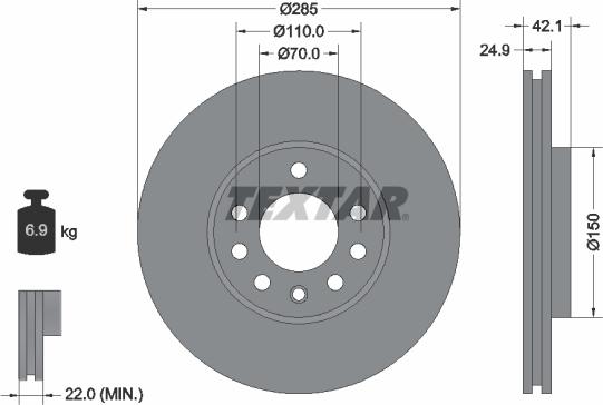 Textar 92118705 - Disc frana aaoparts.ro