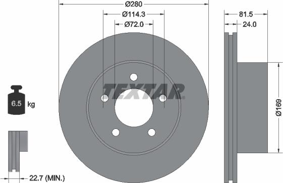 Textar 92113500 - Disc frana aaoparts.ro