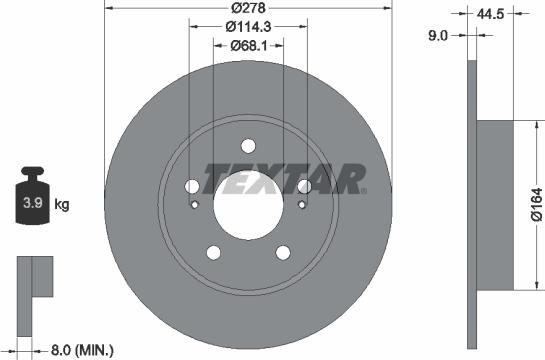 Textar 92113100 - Disc frana aaoparts.ro