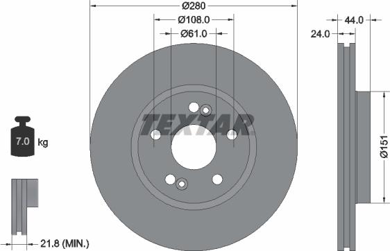 Textar 92113800 - Disc frana aaoparts.ro