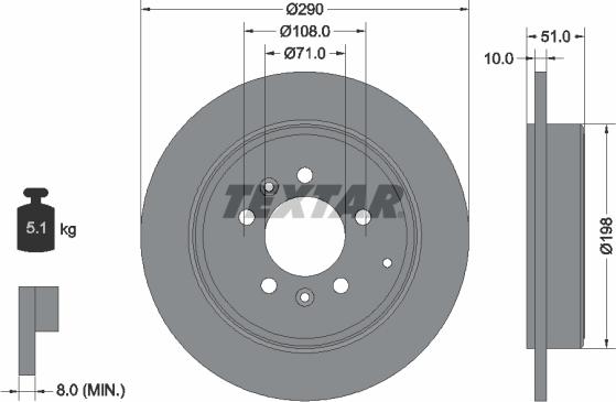 Textar 92112000 - Disc frana aaoparts.ro