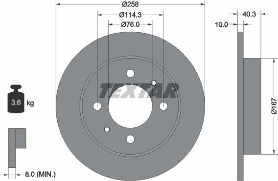 Textar 92117103 - Disc frana aaoparts.ro