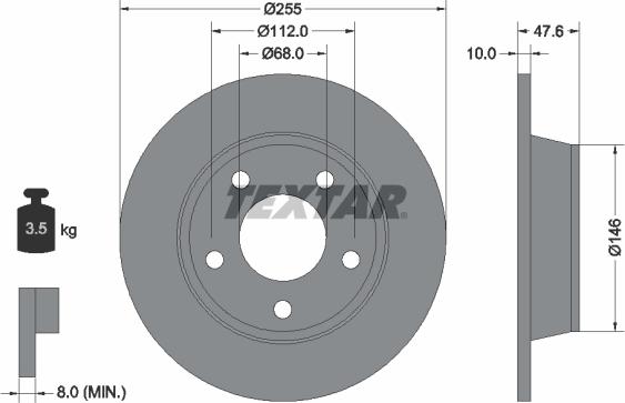 Textar 92117303 - Disc frana aaoparts.ro