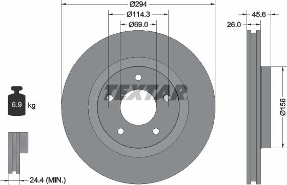 Textar 92184403 - Disc frana aaoparts.ro