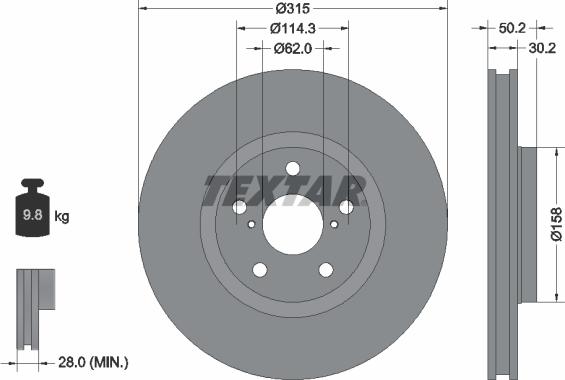 Textar 92185603 - Disc frana aaoparts.ro