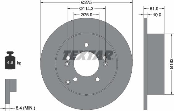 Textar 92185803 - Disc frana aaoparts.ro