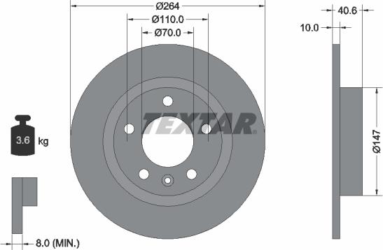 Textar 92186403 - Disc frana aaoparts.ro