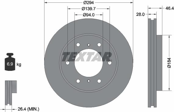 Textar 92180203 - Disc frana aaoparts.ro