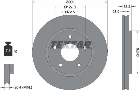 Textar 92181503 - Disc frana aaoparts.ro