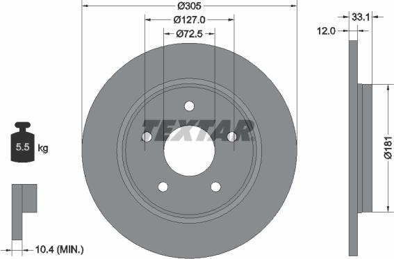 Textar 92181005 - Disc frana aaoparts.ro