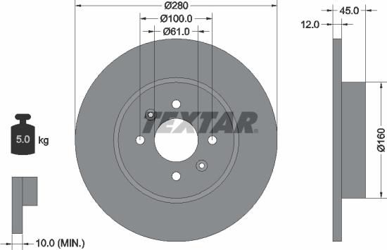 Textar 92181203 - Disc frana aaoparts.ro