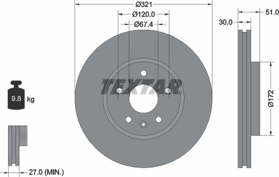 Textar 92187005 - Disc frana aaoparts.ro