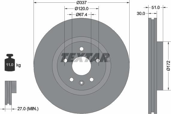 Textar 92187103 - Disc frana aaoparts.ro