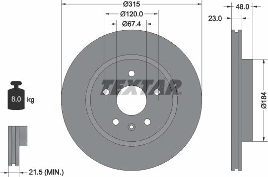 Textar 92187303 - Disc frana aaoparts.ro