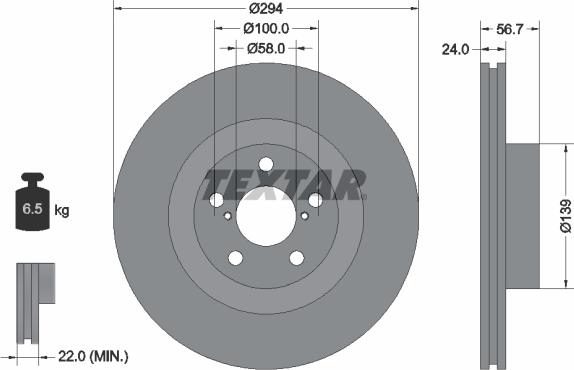 Textar 92139500 - Disc frana aaoparts.ro