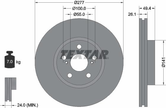 Textar 92135503 - Disc frana aaoparts.ro