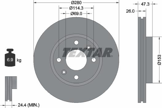 Textar 92136600 - Disc frana aaoparts.ro