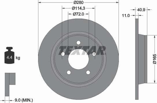 Textar 92130600 - Disc frana aaoparts.ro