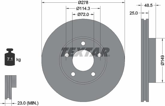 Textar 92130303 - Disc frana aaoparts.ro