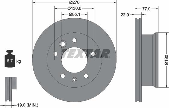 Textar 92131503 - Disc frana aaoparts.ro