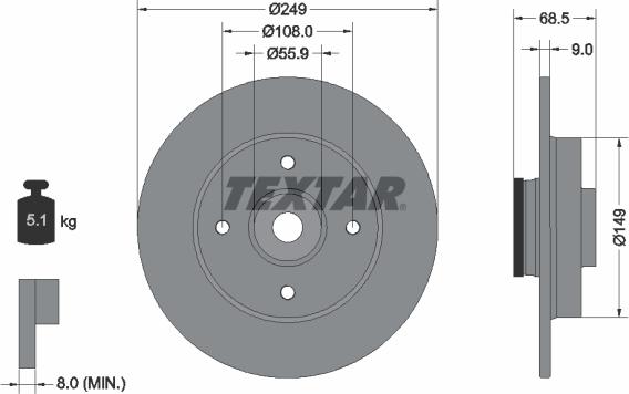 Textar 92133300 - Disc frana aaoparts.ro