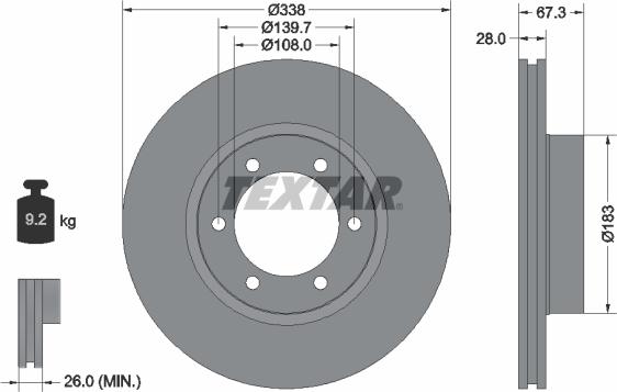 Textar 92137303 - Disc frana aaoparts.ro