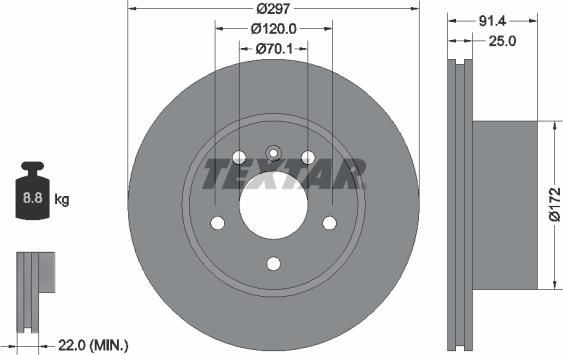 Textar 92129700 - Disc frana aaoparts.ro