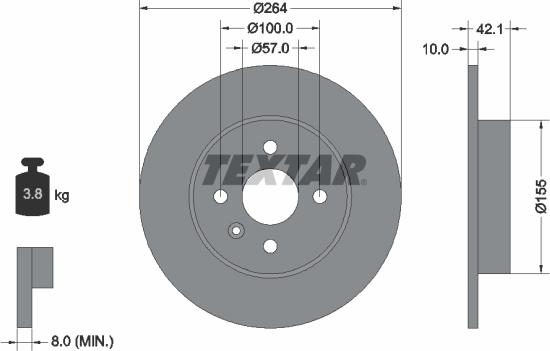 Textar 92124703 - Disc frana aaoparts.ro