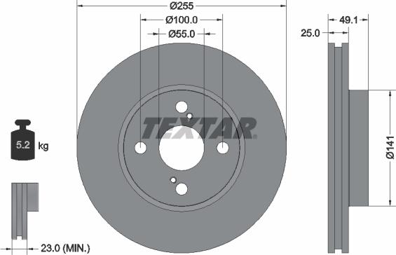 Textar 92125903 - Disc frana aaoparts.ro