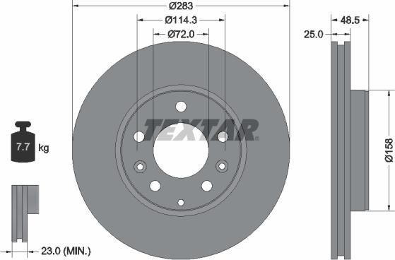 Textar 92125500 - Disc frana aaoparts.ro