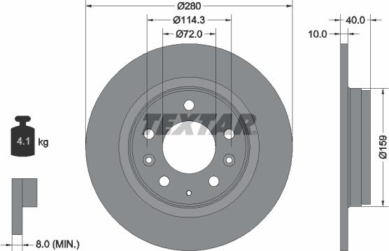 Textar 92125603 - Disc frana aaoparts.ro