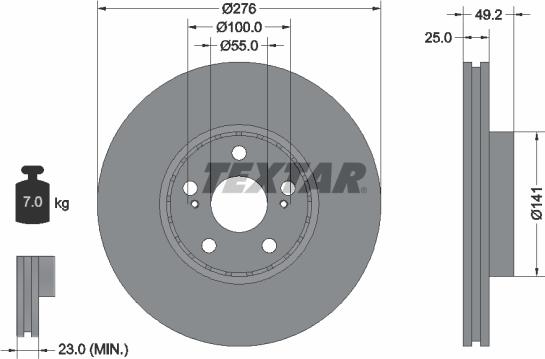 Textar 92126403 - Disc frana aaoparts.ro