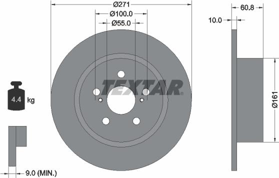 Textar 92126503 - Disc frana aaoparts.ro