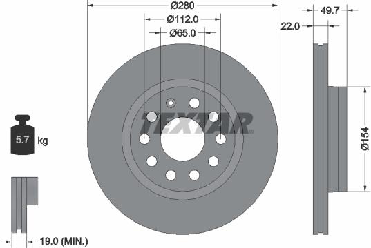 Textar 92120705 - Disc frana aaoparts.ro