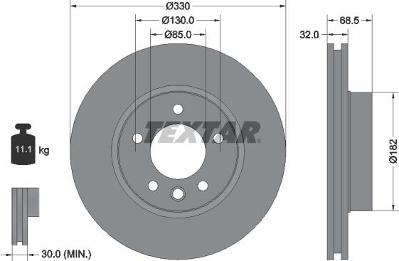 Textar 92121605 - Disc frana aaoparts.ro