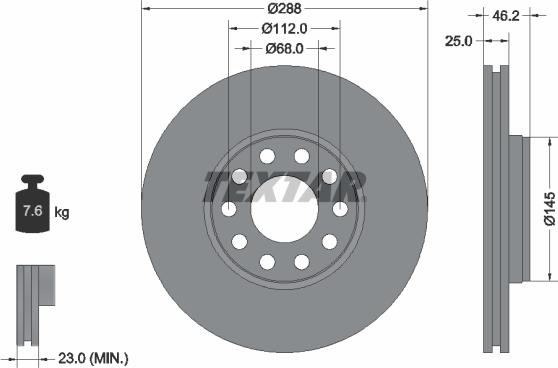 Textar 92121005 - Disc frana aaoparts.ro