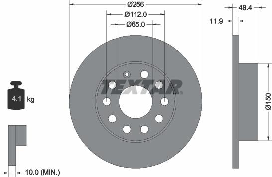 Textar 92121103 - Disc frana aaoparts.ro