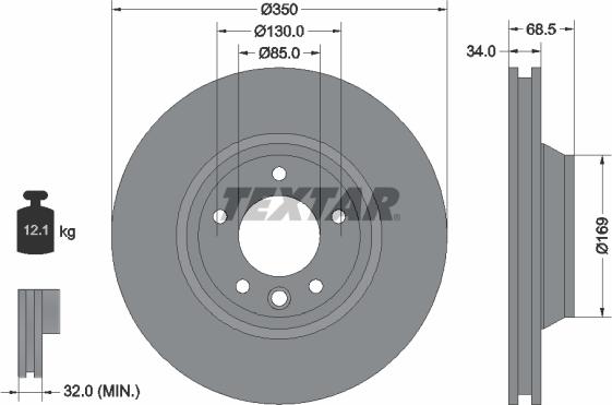 Textar 92121805 - Disc frana aaoparts.ro