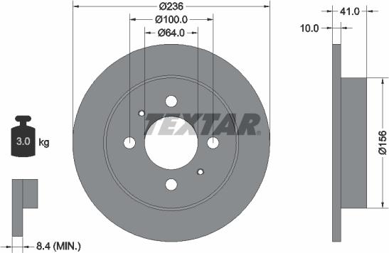 Textar 92128600 - Disc frana aaoparts.ro