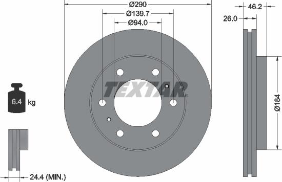 Textar 92128803 - Disc frana aaoparts.ro