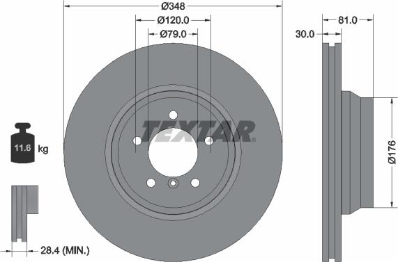 Textar 92122905 - Disc frana aaoparts.ro