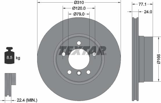 Textar 92122505 - Disc frana aaoparts.ro