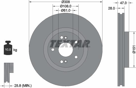 Textar 92174003 - Disc frana aaoparts.ro